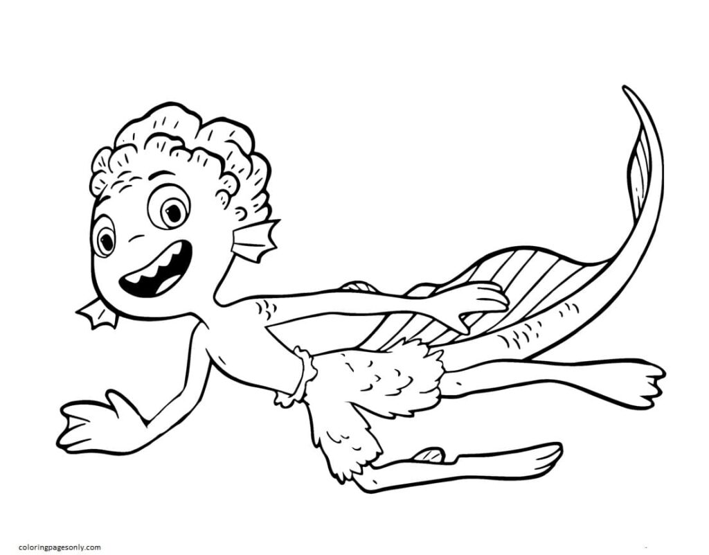 Luca and Mermaid coloring pages: Explore children’s dream sea world and paint your colors together!