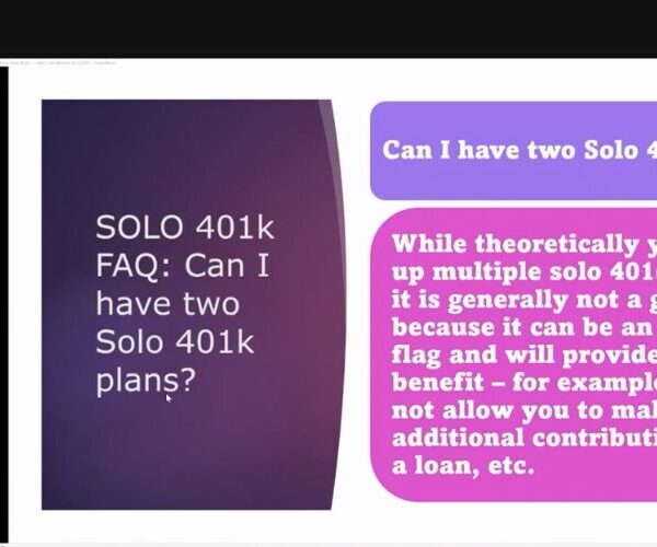 running multiple business solo 401k